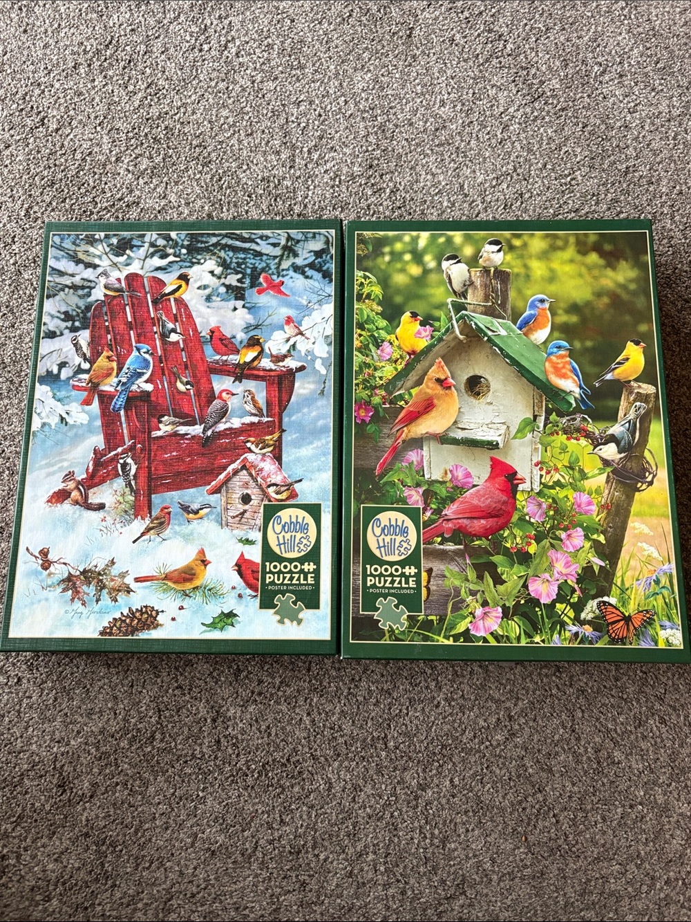 Cobb Hill by New Balance Red Adirondack Chair & Winter Birds Puzzles Cardinals